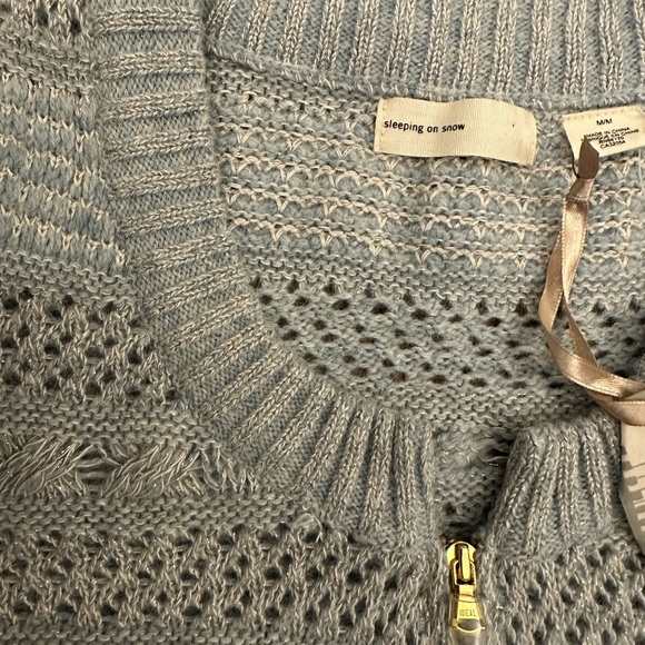 NWT / Anthropologie / Medium / Blue/Bleu Zipper Cardigan - Picture 6 of 12